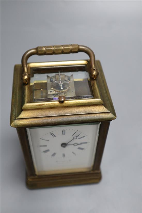 A Hamilton & Co repeating carriage clock, height 13cm